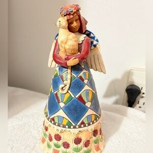 Pre-loved Jim Shore Heartwood Creek Angel with Cat